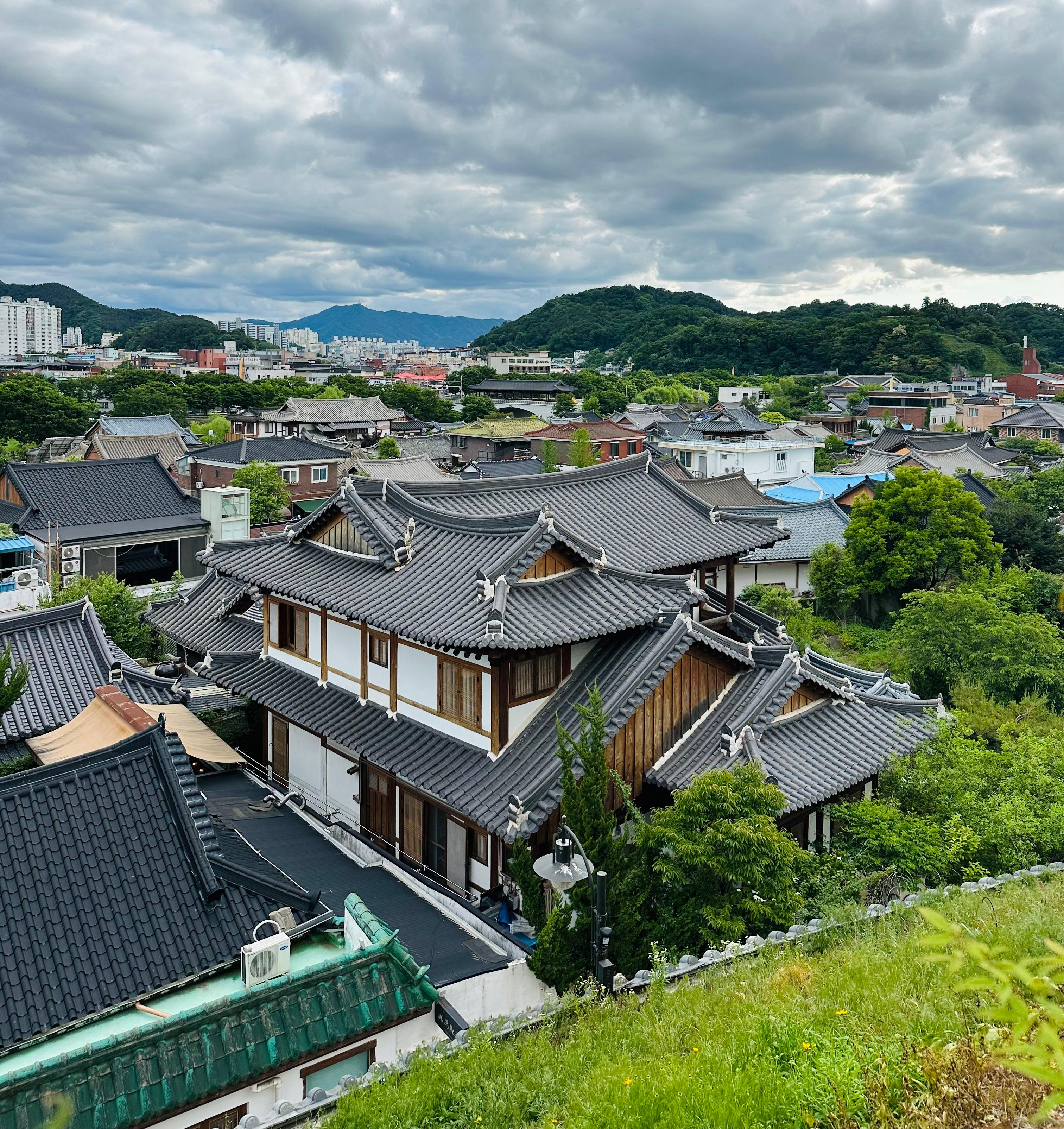 Vista de cima da cidade de Jeonju na Coreia do Sul.